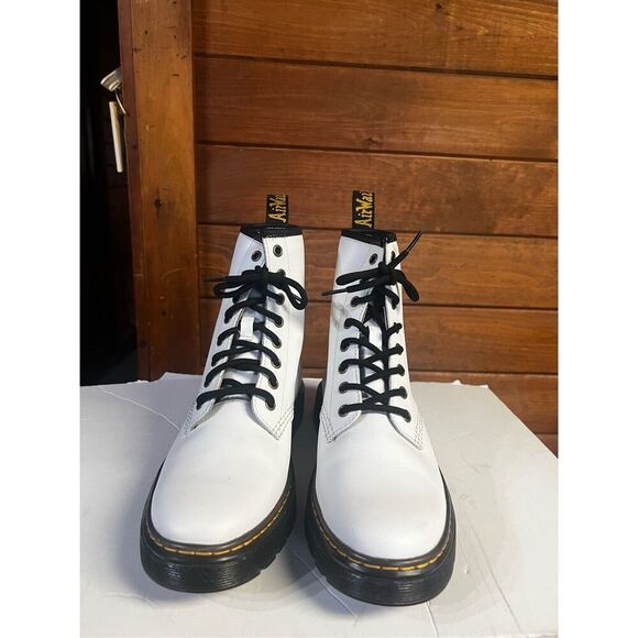Dr Martens Unisex  Zavala Combat Boots White Sz 9 Womans NWOB - Picture 7 of 8